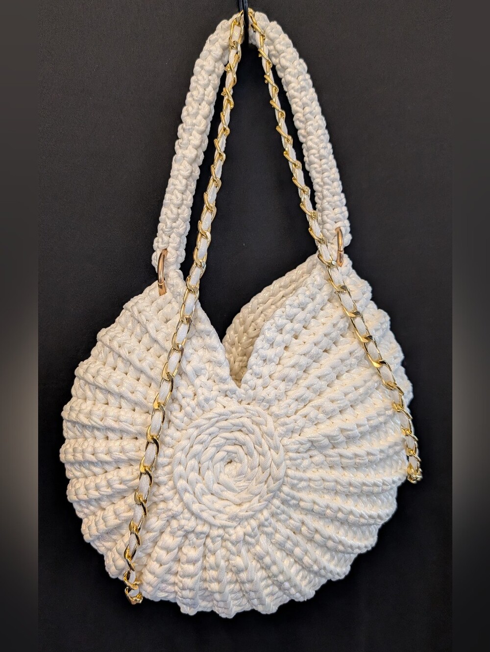 Handmade Seashell Purse - Pearlescent White